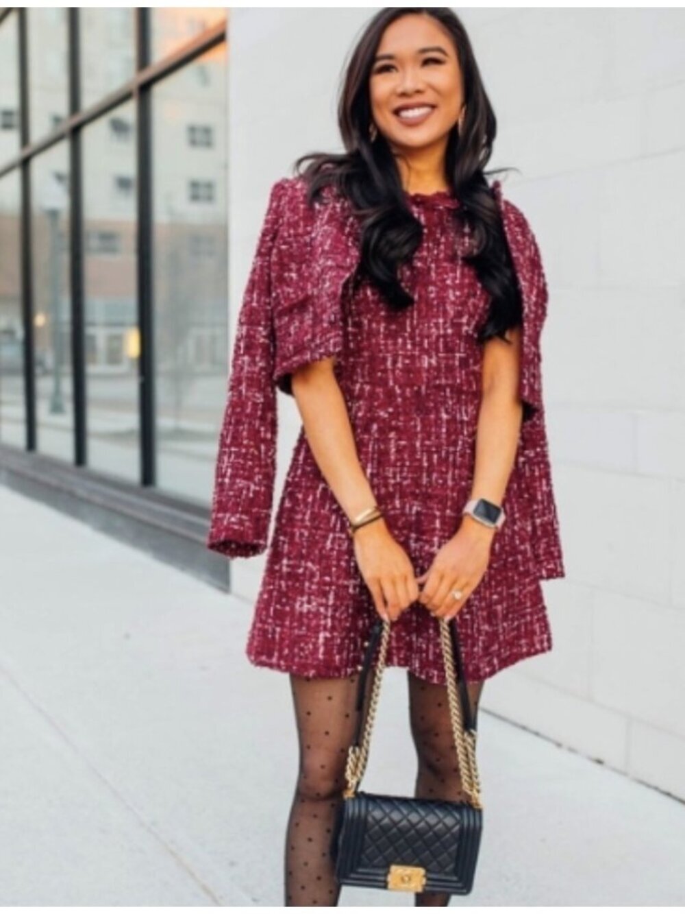Gal Meets Glam Nell Tweed Dress